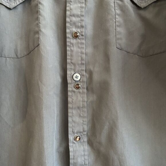 Ely Plains Pearl Snap Shirt Long Sleeve Gray Size 16 1/2 34-35 * - Picture 4 of 10